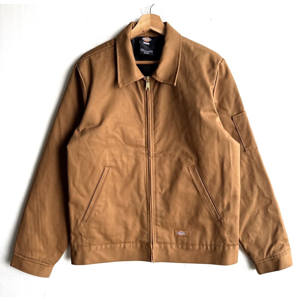 VTG Dickies Icons Eisenhower Jacket Men’s Med Reg Tan Full Zip Canvas Workwear